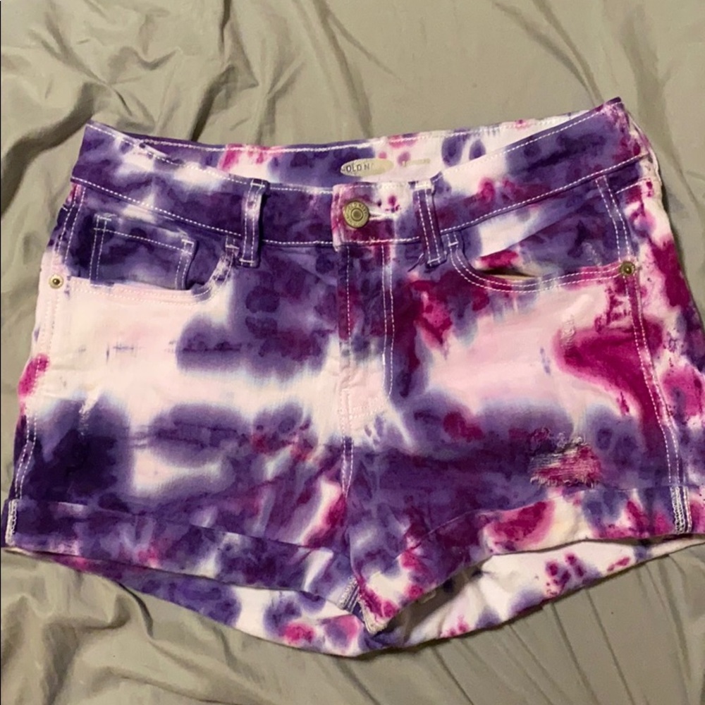 jean shorts tie dye